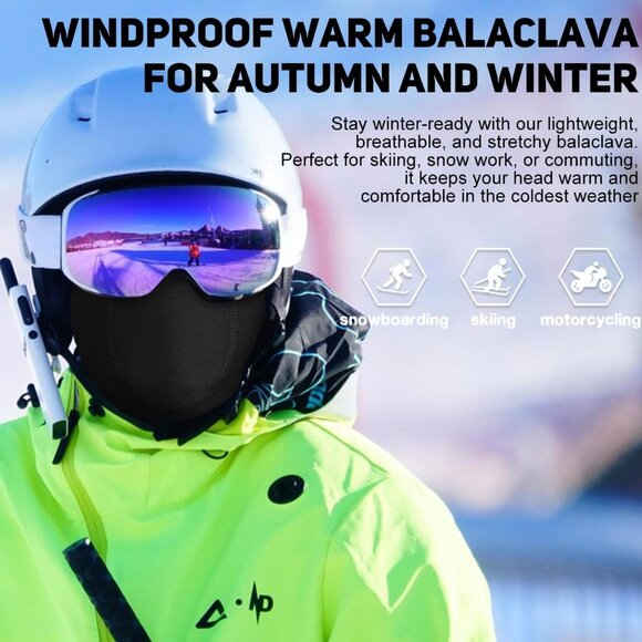 Balaclava Ski Mask for Men and Women Winter Face Cover for Cold Weather Sports - Picture 2 of 7